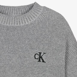 Calvin Klein-Girls Grey Sparkly Knitted Sweater | Childrensalon Outlet