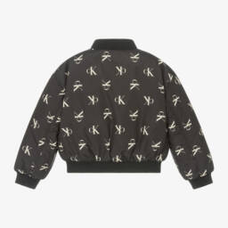 Calvin Klein-Girls Ivory & Black Reversible Bomber | Childrensalon Outlet