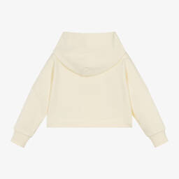 Calvin Klein-توب هودي بطبعة مونوغرام قطن لون عاجي للبنات | Childrensalon Outlet