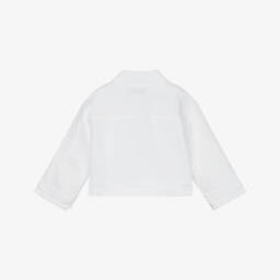 Calvin Klein-معطف دنيم قطني عاجي للبنات | Childrensalon Outlet