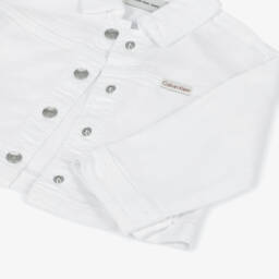 Calvin Klein-معطف دنيم قطني عاجي للبنات | Childrensalon Outlet