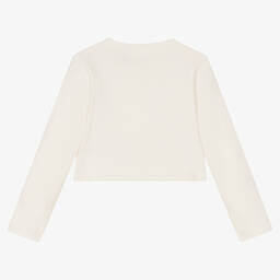 Calvin Klein Jeans-Girls Ivory Cropped Jersey Top | Childrensalon Outlet