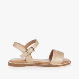 Calvin Klein-Girls Ivory Faux Leather Sandals | Childrensalon Outlet