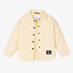 Calvin Klein-جاكيت لون عاجي داكن للبنات | Childrensalon Outlet