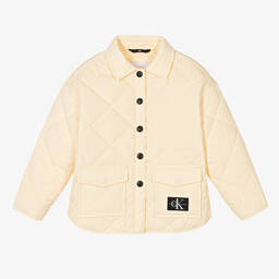Calvin Klein-جاكيت لون عاجي داكن للبنات | Childrensalon Outlet
