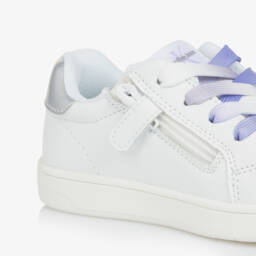 Calvin Klein-Girls Lilac Lace White Sneakers | Childrensalon Outlet