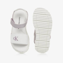 Calvin Klein-Girls Lilac & White Sparkle Strap Sandals | Childrensalon Outlet