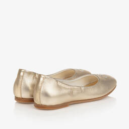 Calvin Klein-Girls Metallic Gold Ballerina Pumps | Childrensalon Outlet