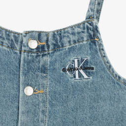 كالفين كلاين-فستان قطن دنيم لون أزرق | Childrensalon Outlet