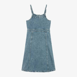 كالفين كلاين-فستان قطن دنيم لون أزرق | Childrensalon Outlet