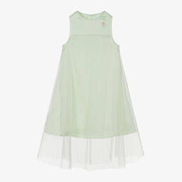 Calvin Klein-Girls Mint Green Satin & Tulle Sparkle Dress | Childrensalon Outlet