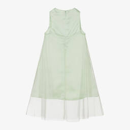 Calvin Klein-Girls Mint Green Satin & Tulle Sparkle Dress | Childrensalon Outlet