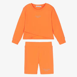 Calvin Klein Джинсы-Оранжевый топ и шорты из хлопка | Childrensalon Outlet