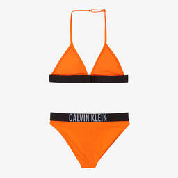 Calvin Klein-Girls Orange Logo Bikini | Childrensalon Outlet