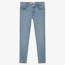 Calvin Klein Jeans-Girls Pale Blue Skinny Jeans | Childrensalon Outlet