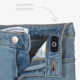 Calvin Klein Jeans-Girls Pale Blue Skinny Jeans | Childrensalon Outlet