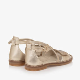 Calvin Klein-Girls Pale Gold Leather Sandals | Childrensalon Outlet