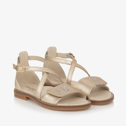 Calvin Klein-Girls Pale Gold Leather Sandals | Childrensalon Outlet