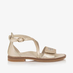 Calvin Klein-Girls Pale Gold Leather Sandals | Childrensalon Outlet