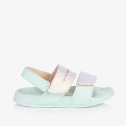 Calvin Klein- Girls Pale Green Faux Leather Sandals | Childrensalon Outlet