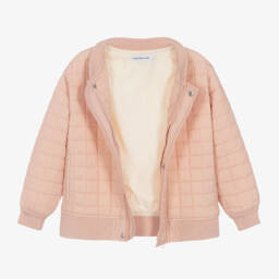 Calvin Klein-Girls Pastel Pink Quilted Coat | Childrensalon Outlet