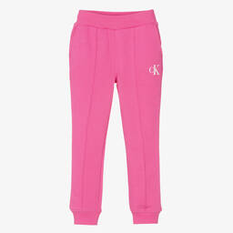 Calvin Klein-Girls Pink Cotton Joggers | Childrensalon Outlet