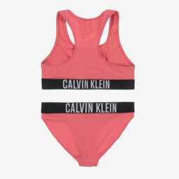 Calvin Klein-Girls Pink Logo Trim Bikini | Childrensalon Outlet