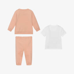 Calvin Klein-Girls Pink Organic Cotton Tracksuit Gift Set | Childrensalon Outlet