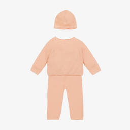 Calvin Klein-طقم أفرول قطن محبوك لون زهري للمولودات | Childrensalon Outlet