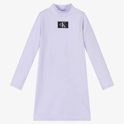 Calvin Klein Jeans-Girls Purple Ribbed Dress | Childrensalon Outlet