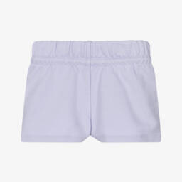Calvin Klein-Girls Purple Sparkle Logo Cotton Shorts | Childrensalon Outlet