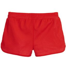 Calvin Klein Jeans-Girls Red Mesh Shorts | Childrensalon Outlet
