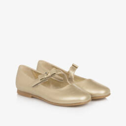 Calvin Klein-Girls Shimmering Gold Ballet Flats | Childrensalon Outlet