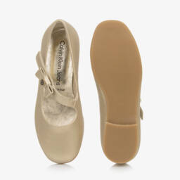 Calvin Klein-Girls Shimmering Gold Ballet Flats | Childrensalon Outlet