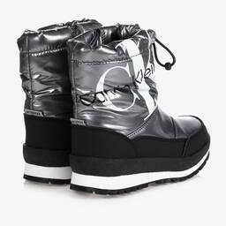 Calvin Klein Jeans-Girls Silver Logo Snow Boots | Childrensalon Outlet