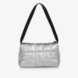 Calvin Klein-Girls Silver Quilted Shoulder Bag (23cm) | Childrensalon Outlet