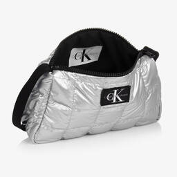 Calvin Klein-Girls Silver Quilted Shoulder Bag (23cm) | Childrensalon Outlet