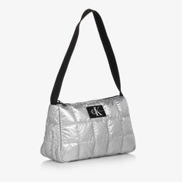 Calvin Klein-Girls Silver Quilted Shoulder Bag (23cm) | Childrensalon Outlet