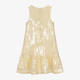 Calvin Klein-Girls Sleeveless Ivory Sequin Dress | Childrensalon Outlet