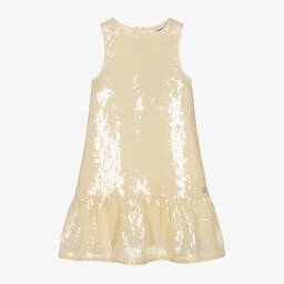 Calvin Klein-Girls Sleeveless Ivory Sequin Dress | Childrensalon Outlet