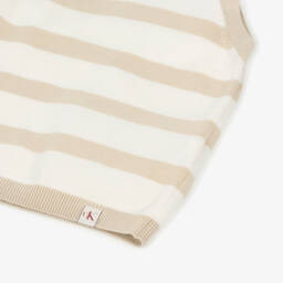 Calvin Klein-Girls Soft Beige Halterneck Knit Top | Childrensalon Outlet