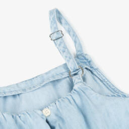 Calvin Klein-بلوزة دنيم زرقاء ناعمة للبنات | Childrensalon Outlet