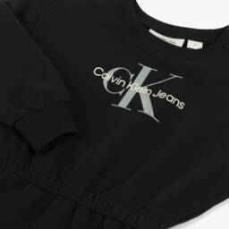Calvin Klein-Girls Sparkling Black Sweat Dress | Childrensalon Outlet