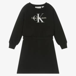 Calvin Klein-Girls Sparkling Black Sweat Dress | Childrensalon Outlet