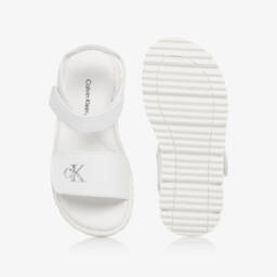 Calvin Klein-Серебристые белые блестящие сандалии для девочек | Childrensalon Outlet