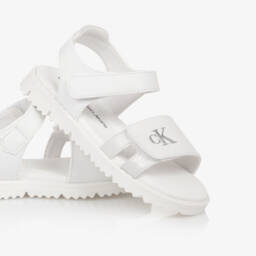 Calvin Klein-Серебристые белые блестящие сандалии для девочек | Childrensalon Outlet