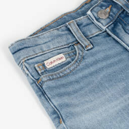Calvin Klein-Girls Stylish Slim Blue Denim Shorts | Childrensalon Outlet