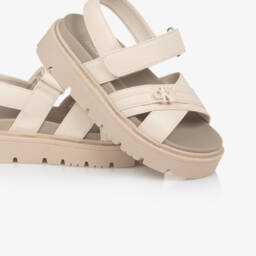 Calvin Klein-Бежевые сандалии на платформе из искусственной кожи для девочек | Childrensalon Outlet