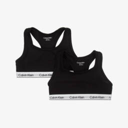 Calvin Klein-طقم توأم للبنات من القطن الأسود | Childrensalon Outlet