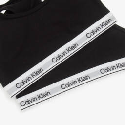 Calvin Klein-طقم توأم للبنات من القطن الأسود | Childrensalon Outlet
